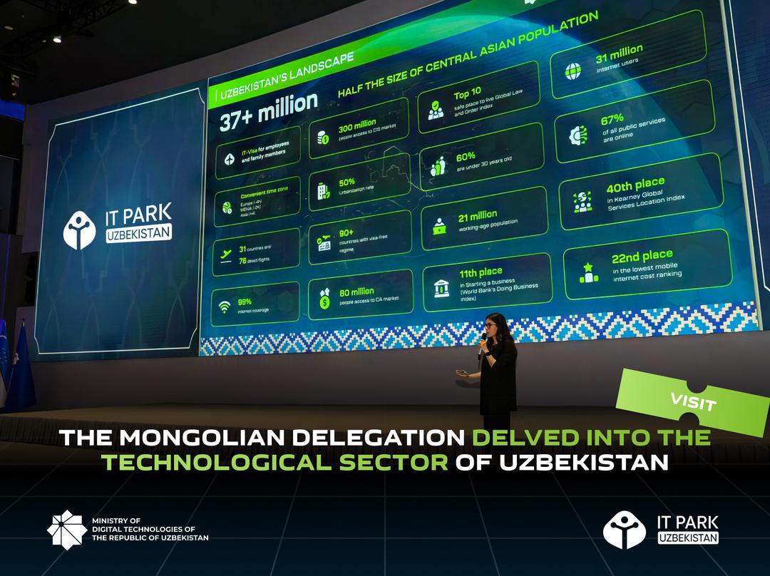 The Mongolian delegation delved into the technological sector of Uzbekistan